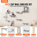 Wall Mounted Cat Shelves Tree With Jump Boards Hammock Sofa Grip Set Of 6