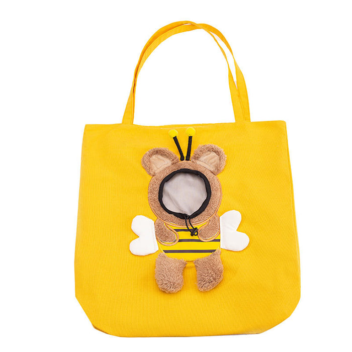 Little Bee Design Cat Dog Carrier Bags Portable Breathable Bag Soft Pet Carriers With Safety Zippers Outgoing Travel