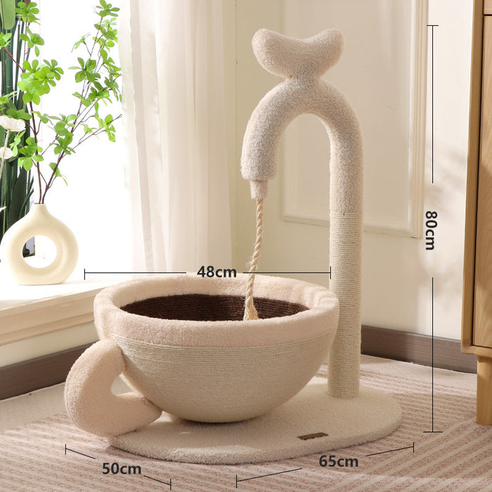 Sisal Cat Scratching Post And Bed Combo Extra Scratchable Cat Toy