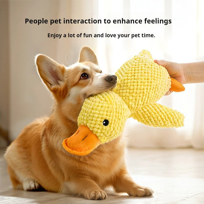 Pet Plush Toy Dog Calming Duck Stuffed Duck Toys Chew Toy Squeaky For Puppy Pet Teeth Cleaning Chew Pillow Toy Pet