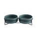 Metal frame ceramic pet bowl