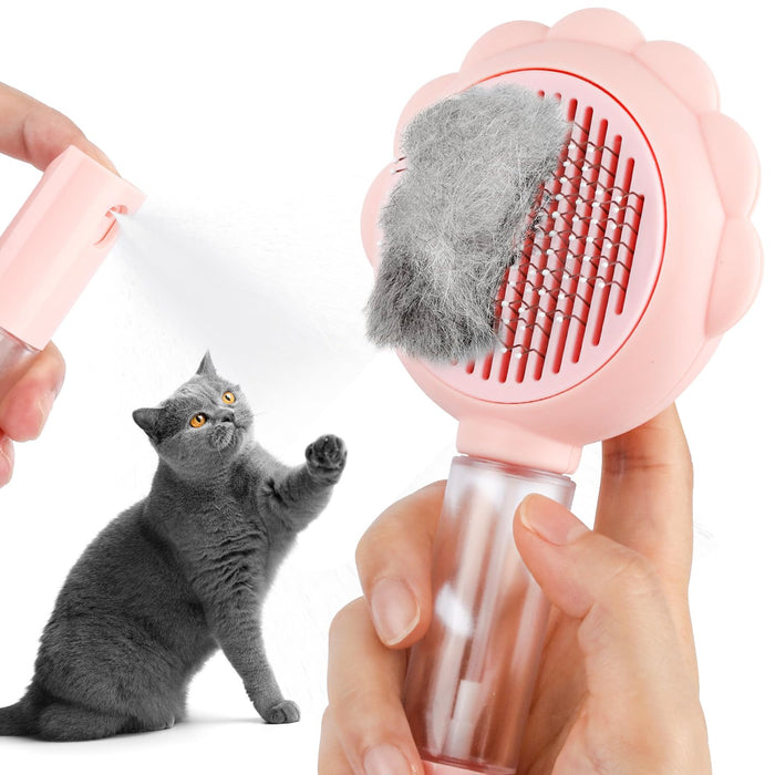 Spray Cat Brushes For Indoor Cats With Release Button Cat Brush For Shedding Massage Grooming Self Cleaning Slicker