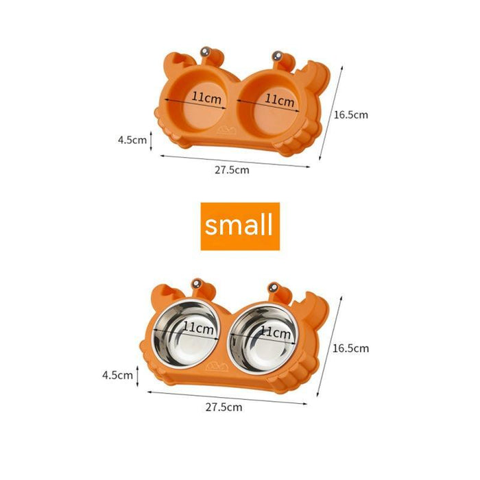 Pet Double Bowl Cat Bowl Removable Stainless Steel