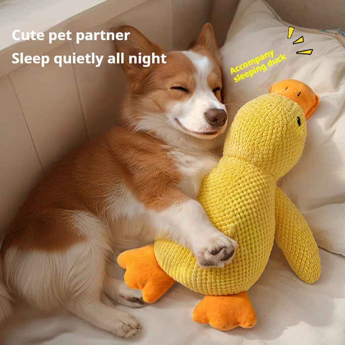 Pet Plush Toy Dog Calming Duck Stuffed Duck Toys Chew Toy Squeaky For Puppy Pet Teeth Cleaning Chew Pillow Toy Pet