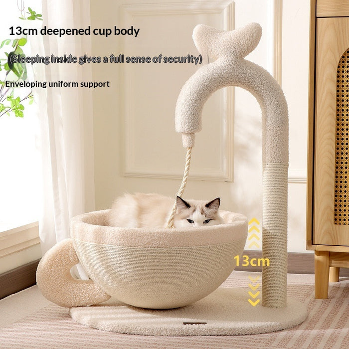Sisal Cat Scratching Post And Bed Combo Extra Scratchable Cat Toy