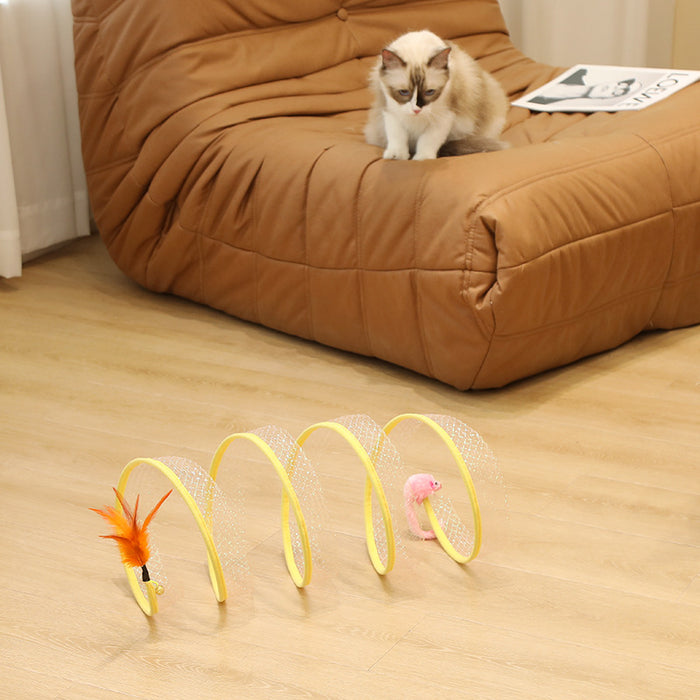 Cat Pets Toys Mouse Shape Balls Foldable Cat Kitten Play Tunnel Funny Cat Stick Mouse Supplies Simulation Mouse Pet