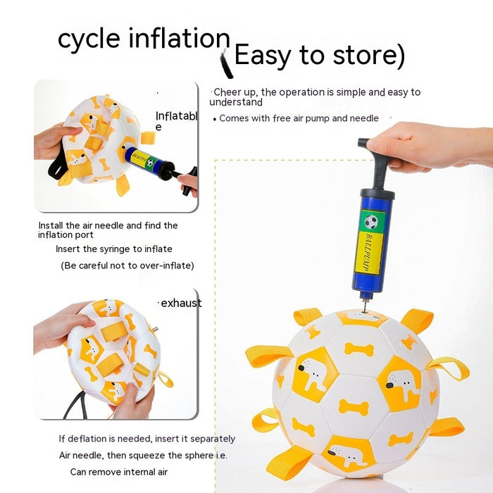 Dog Interactive Football Toys Children Soccer Dog Outdoor Training Balls Pet Sporty Bite Chew Teething Ball With Cute