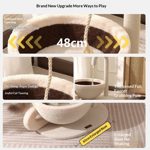 Sisal Cat Scratching Post And Bed Combo Extra Scratchable Cat Toy