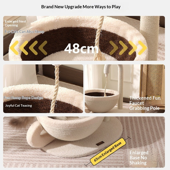 Sisal Cat Scratching Post And Bed Combo Extra Scratchable Cat Toy