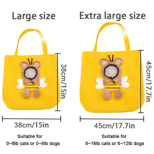 Little Bee Design Cat Dog Carrier Bags Portable Breathable Bag Soft Pet Carriers With Safety Zippers Outgoing Travel