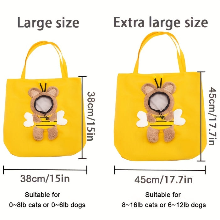 Little Bee Design Cat Dog Carrier Bags Portable Breathable Bag Soft Pet Carriers With Safety Zippers Outgoing Travel