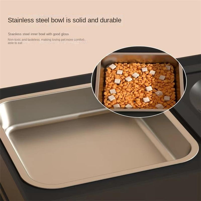 Dog Double Bowls Stainless Stand Adjustable Height Pets Feeding Dish Bowl Big Dog Elevated Food Water Feeders For Dogs
