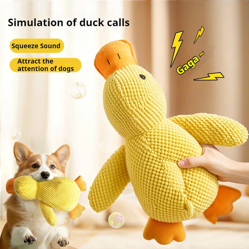 Pet Plush Toy Dog Calming Duck Stuffed Duck Toys Chew Toy Squeaky For Puppy Pet Teeth Cleaning Chew Pillow Toy Pet